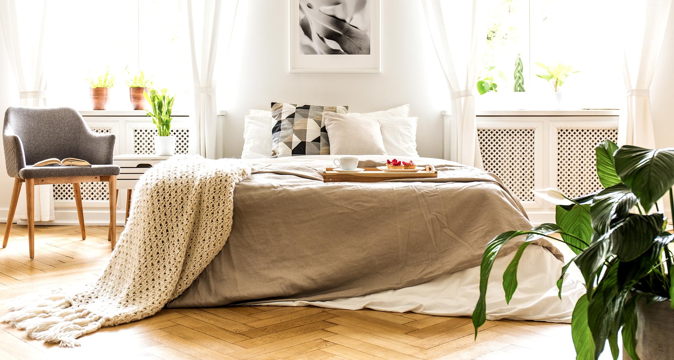 Breakfast on Bed in Room